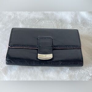 Vintage Y2K, leather wallet, multiple pockets kiss lock black, and pink